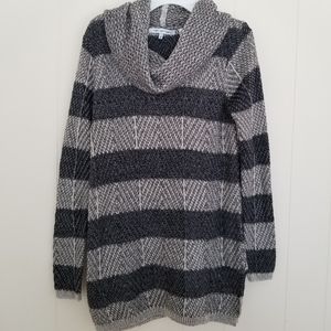 Striped cowl neck sweater